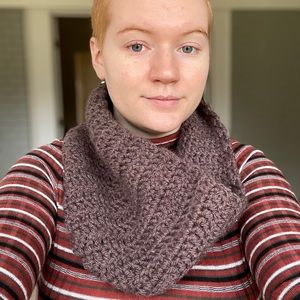 Handmade Brown Knit Infinity Scarf